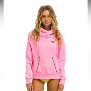 NINJA PULLOVER HOODIE - NEON PINK - XS